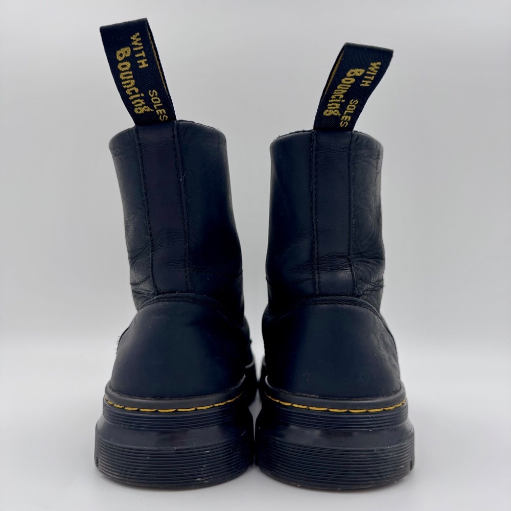 Dr. Martens Combs Black Wyoming Leather Combat Boots - Size 9 Women's/8 Men's - Picture 8 of 14